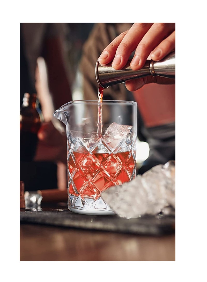 SYOSI زجاجة مزج الكوكتيل بدون لحامات، إبريق الكوكتيل المزج من أجل الكوكتيل المخلوط مع قاعدة مثقلة، أداة وإكسسوار بار قديم 18 أونصة 500 مل - Image 2