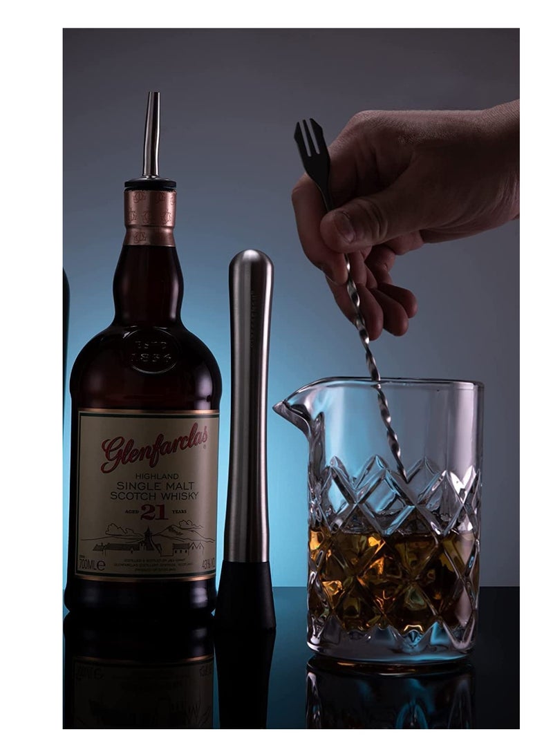 SYOSI زجاجة مزج الكوكتيل بدون لحامات، إبريق الكوكتيل المزج من أجل الكوكتيل المخلوط مع قاعدة مثقلة، أداة وإكسسوار بار قديم 18 أونصة 500 مل - Image 3