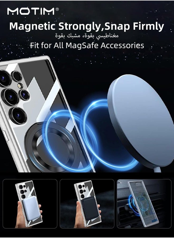 Motim - for Samsung S24 Ultra Case with Kickstand, Compatible with MagSafe Charging, Protection Shockproof Protective Yellowing Resistant Scratch-Resistant Clear Case - Image 1