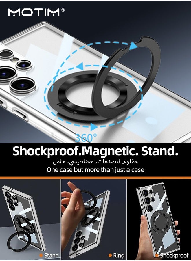 Motim - for Samsung S24 Ultra Case with Kickstand, Compatible with MagSafe Charging, Protection Shockproof Protective Yellowing Resistant Scratch-Resistant Clear Case - Image 1