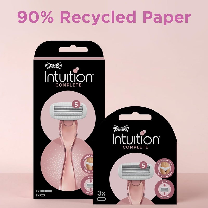 WILKINSON SWORD Intuition Complete For Women Skin Protect Gel with Smooth Glide Razor Handle 1 Razor Blade Refills - Image 5