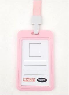 PARTNER 5-Piece ID Card Holder Vertical With Lanyard Pink Colour  - Image 1