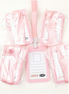 PARTNER 5-Piece ID Card Holder Vertical With Lanyard Pink Colour  - Image 2