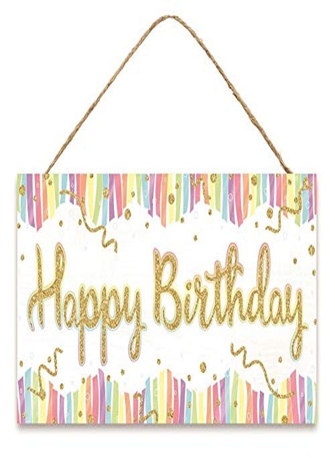 Wooden Happy Birthday Hanging Sign - 12.5" x 6", Spring, Summer, Wall Decoration, Front Door, Classroom Party, Daycare, Office, Event Decoration, Celebration, Wreath, Gifts, Presents