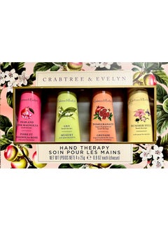 Crabtree & Evelyn Crabtree & Evelyn Hand Therapy 4-Pack (0.9 oz Each) (Pear/Pink Magnolia, Lily, Pomegranate, Summer Hill) 