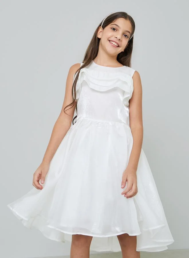 Take Two Girls White A-Line Knee-Length Dress