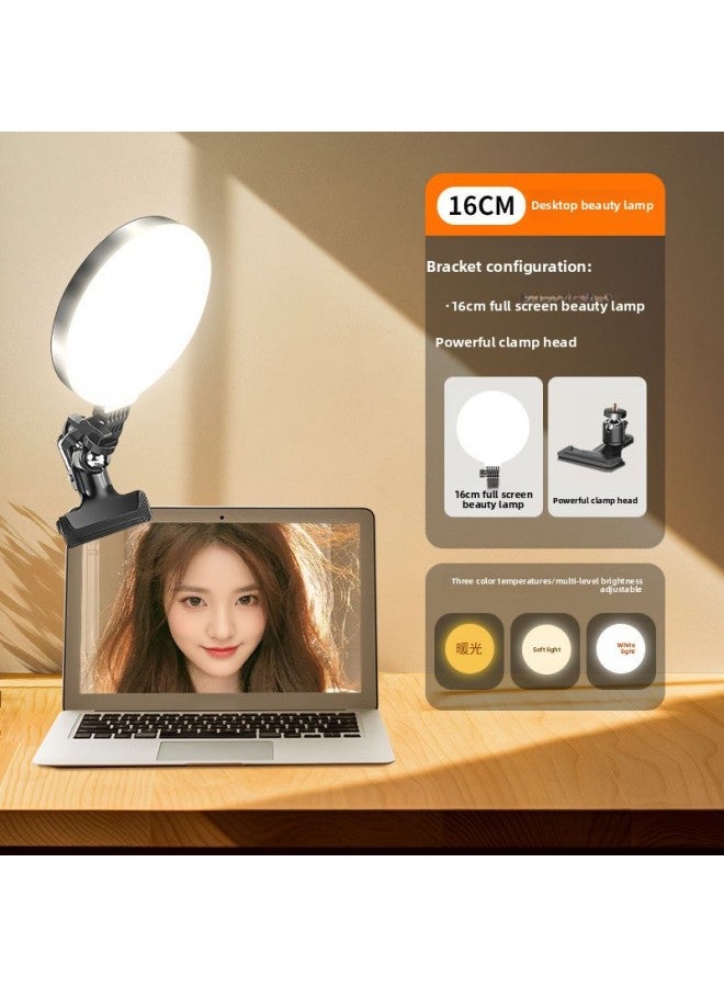 Full-screen Full-screen Live Light Filling Light Net Red Anchor Beauty Special Light Overhead Frame Desktop Indoor Light-Specification:Full Screen Beauty Lamp + Powerful Clip Head  - Image 1