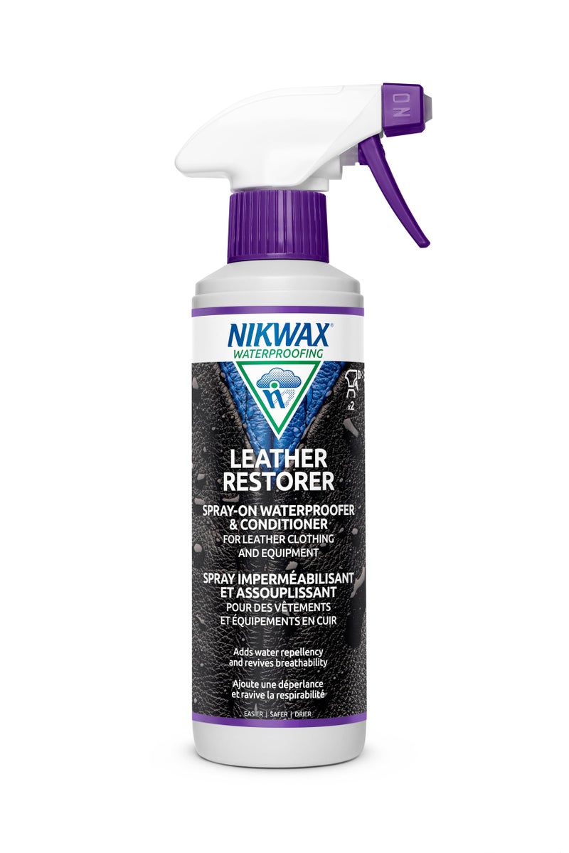 Nikwax Leather Restorer Spray to Waterproof Condition Revitalize and Protect Leather Car Interiors Motorcycle Seats Jackets Leather Apparel Furniture Shoes Bags Purses and Accessories