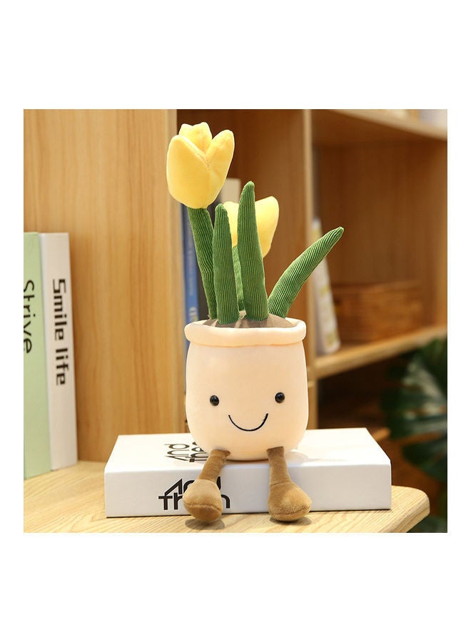 NIBEMINENT Smiling Face Tulip Green Plant Plush Toy