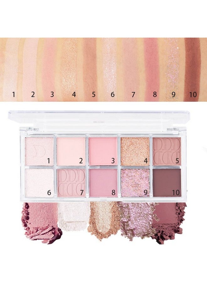 AMY'S DIARY 10 Colors light Pink Eye Shadow Eyeshadow Palette, High Pigmented, Blendable Long Lasting Waterproof Nude Pink Neutral Eye Shadow Palette Makeup (14#) - Image 5