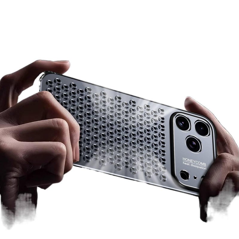 Metal Protective Case for iPhone 16 / 16 Plus / 16 Pro / 16 Pro Max with Shockproof and Drop Protection plus Shockproof plus Full Coverage plus Heat Dissipation in Titanium Grey - Image 4