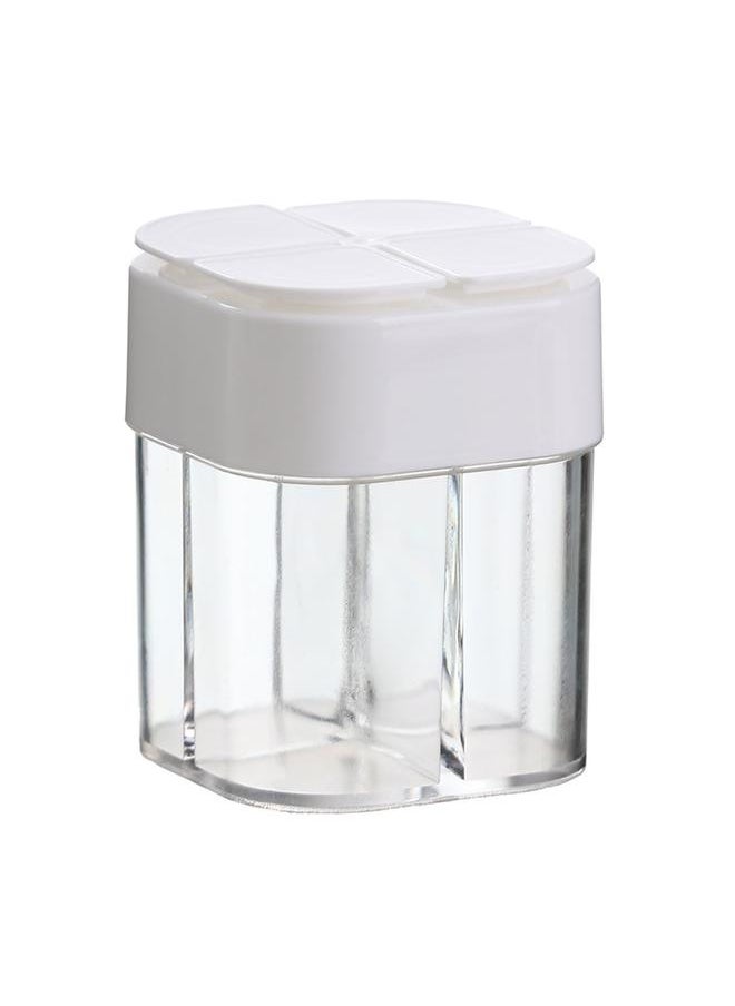 Thoraya 4 Compartment Seasoning Box Multifunctional Portable Dustproof Sealing Clear Spice Storage Container for Kitchen Supplies White  - Image 2