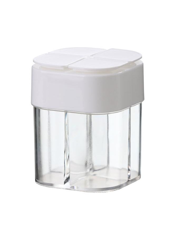 Thoraya 4 Compartment Seasoning Box Multifunctional Portable Dustproof Sealing Clear Spice Storage Container for Kitchen Supplies White  - Image 1