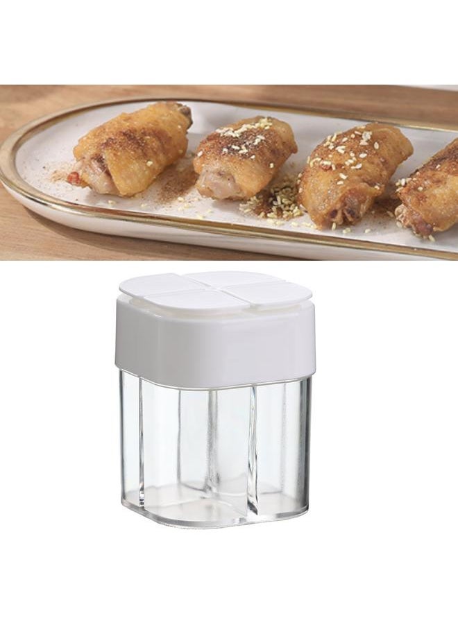 Thoraya 4 Compartment Seasoning Box Multifunctional Portable Dustproof Sealing Clear Spice Storage Container for Kitchen Supplies White  - Image 3