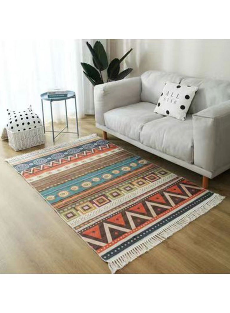 سجادة مستطيلة منسوجة من القطن والكتان عالية الجودة