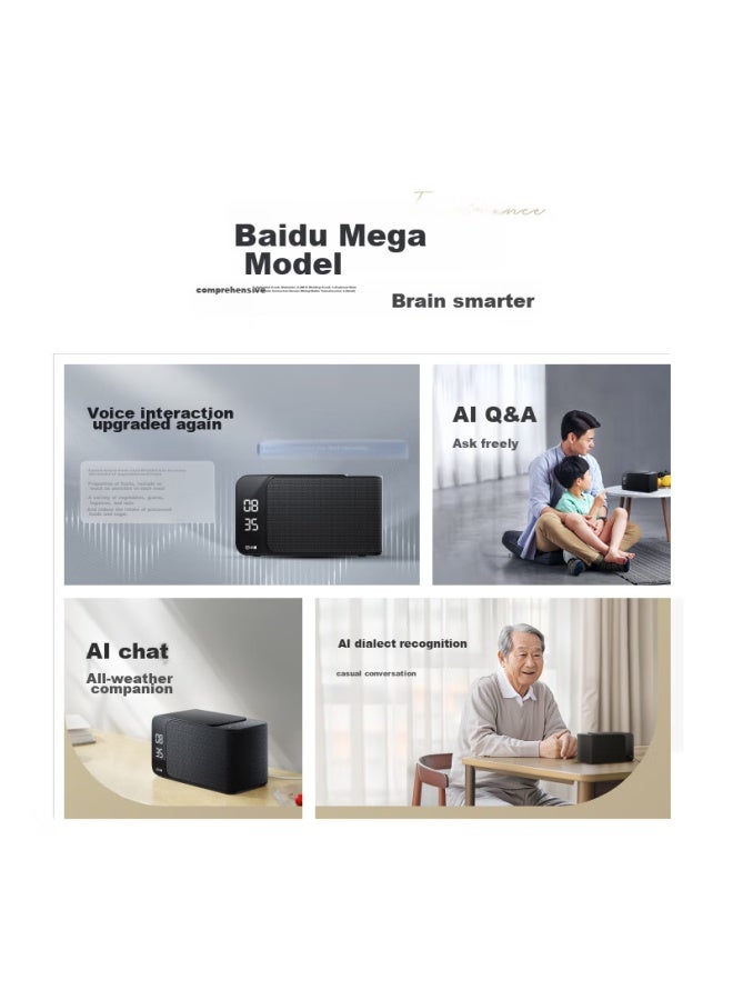 Small Xiaodu Smart Speaker Matepro Wenxin Large Language Model Ai Q&a Chat Outstanding Voice Led Clock Alarm Voice-activated Bluetooth Speaker For Children And Elderly Regional Dialect Gift - Image 1