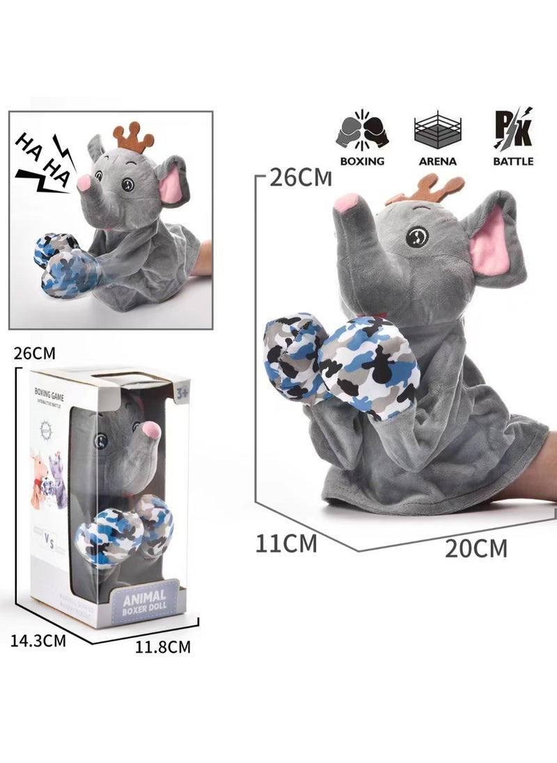 Generic - New And Unique Interactive Hand Puppet Toys, Glove Performance Puppets, Voice-Making Finger Puppets (Boxing Elephant) - Image 1