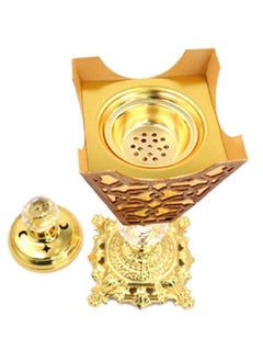 RSG Metal Oud Incense Burner Bakhoor Holder Gold with Crystal Top Cover- F012  - Image 2
