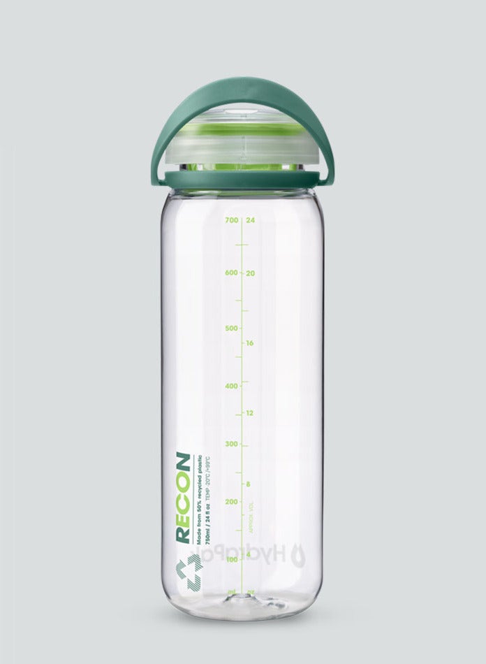 HydraPak RECON TWIST & SIP Water Bottle - 750ml Clear / Evergreen & Lime - Image 1