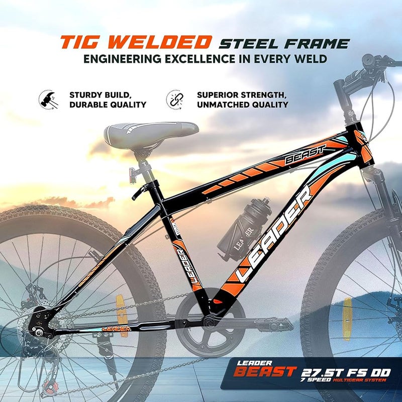 ليدر دراجة جبلية Leader Beast Multispeed (7 سرعات) مزودة بنظام تعليق أمامي وفرامل دوارة مزدوجة - Image 3