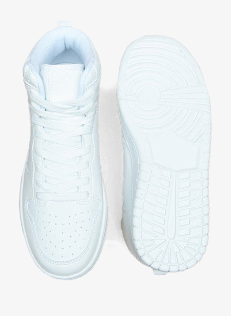 Oaklan by Shoexpress Women's Solid High Top Sneakers with Lace-Up Closure - Image 4