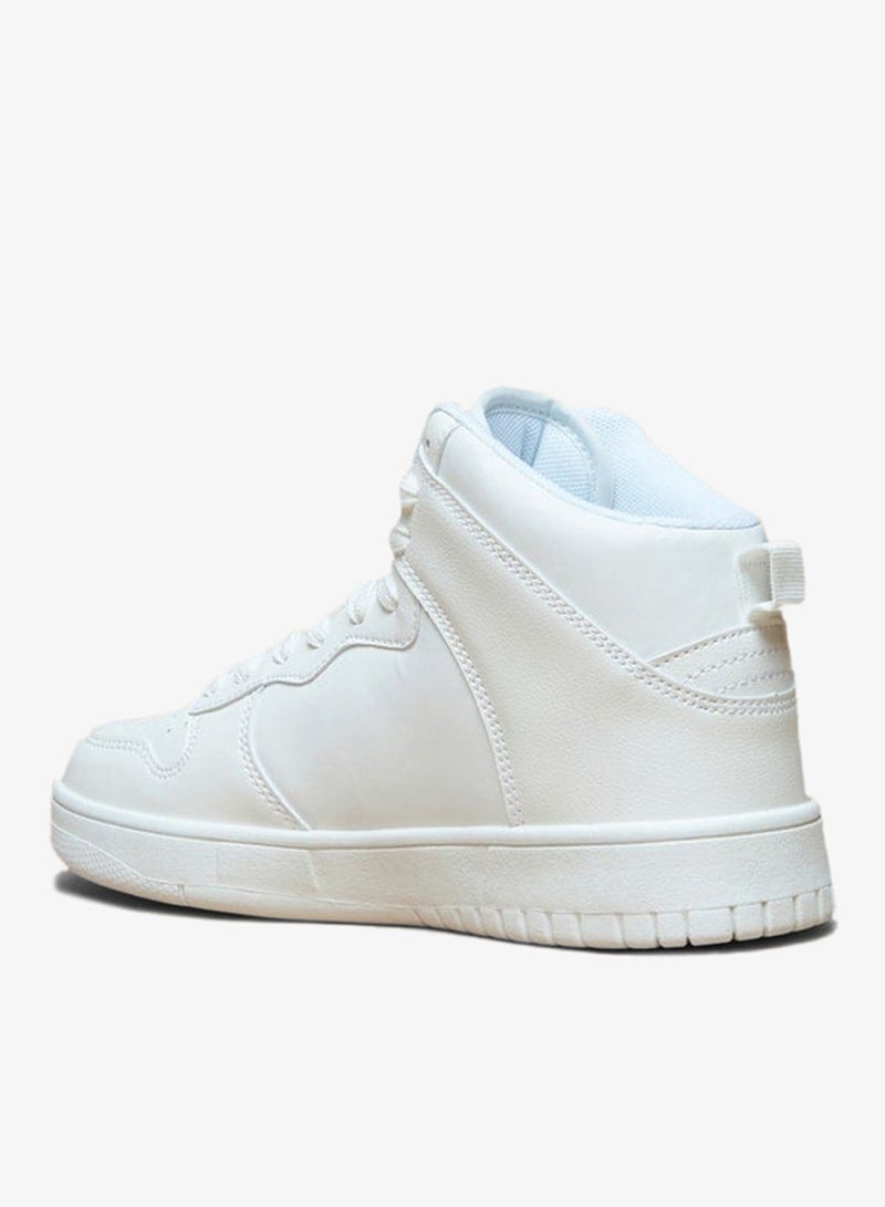 Oaklan by Shoexpress Women's Solid High Top Sneakers with Lace-Up Closure - Image 3