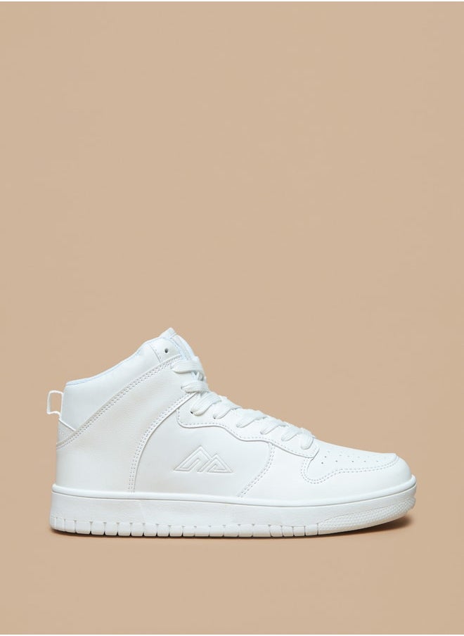 Oaklan by Shoexpress Women's Solid High Top Sneakers with Lace-Up Closure  - Image 1