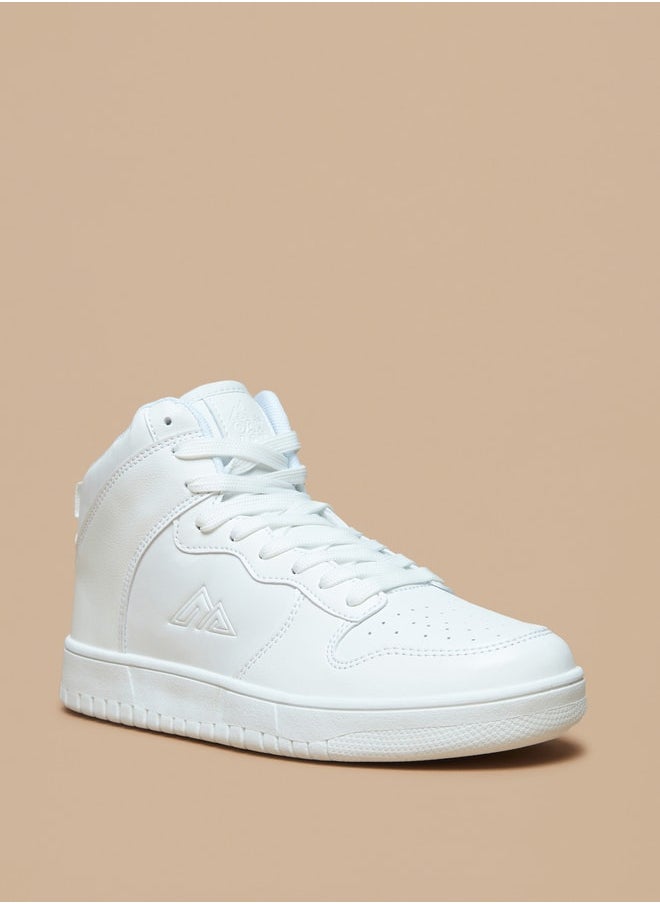 Oaklan by Shoexpress Women's Solid High Top Sneakers with Lace-Up Closure  - Image 2