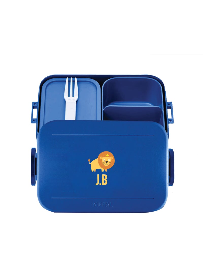 Share the Love Medium Personalised Lunch Box Take a Break Rocket Design - Vivid Blue  - Image 3