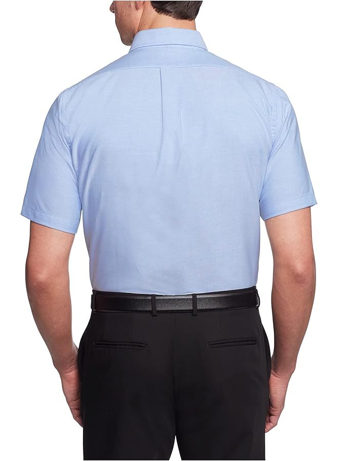 فان هيوزن قمصان رسمية رجالية بأكمام قصيرة، أكسفورد، أزرق سادة، رقبة 18.5 بوصة، مقاس XXL - Image 2