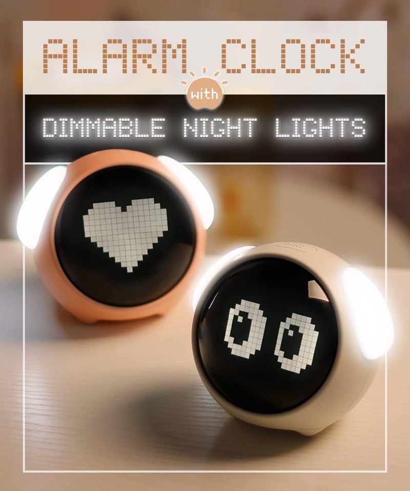 MikoDream Kids Alarm Clock, Double Alarm Clock, Adjustable Brightness Night Light, Voice Activated, Temperature Detection, Alarm Clock, Toy and Gift for Toddlers, Kids, Students, Boys and Girls - Image 2