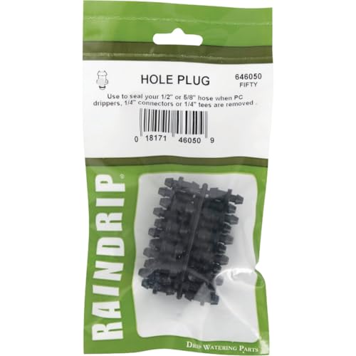 Raindrip 646050B Goof Plugs for Drip Irrigation Supply Tubing, Plug Unneeded Holes in Tubing, Plastic, 50-Pack, Black - Image 2