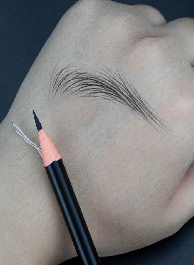 Guapa 12Pcs Slim Eyebrow Pencil with Brush – 2mm Fine Tip Hair-Like Brow Pencil, Waterproof, Peel-Off Sharpener, Natural Looking Brows (Black-12PCS) - Image 5