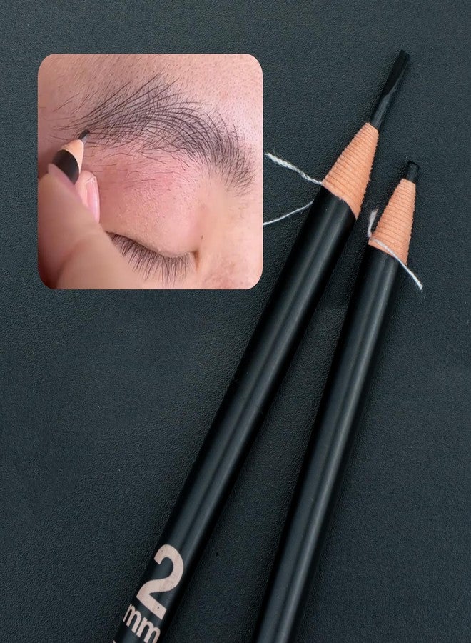 Guapa 12Pcs Slim Eyebrow Pencil with Brush – 2mm Fine Tip Hair-Like Brow Pencil, Waterproof, Peel-Off Sharpener, Natural Looking Brows (Black-12PCS) - Image 4