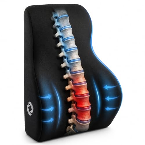 Samsonite Memory Foam Lumbar Support Pillow Ergonomic Back Cushion for Office Chair Gaming Chair Automotive Full Back Support Home Essentials for Sitting Comfort and Posture Relief Black - Image 1