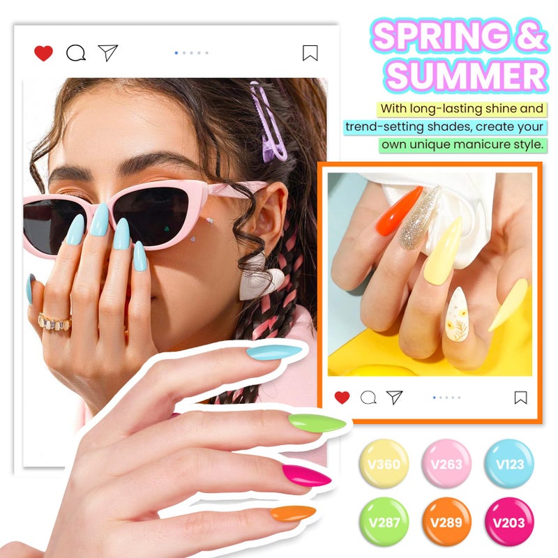 VANREESA Gel Nail Polish Kit with U V Light and Nail Drill Kit 75 Pcs Gel Polish Nail Set 45 All Season Colors Nail Polish Set Base Coat & 4 Effects Top Coat Complete Nail Kit Gifts for Women - Image 4
