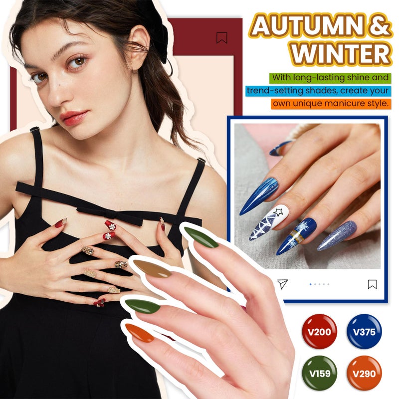 VANREESA Gel Nail Polish Kit with U V Light and Nail Drill Kit 75 Pcs Gel Polish Nail Set 45 All Season Colors Nail Polish Set Base Coat & 4 Effects Top Coat Complete Nail Kit Gifts for Women - Image 5