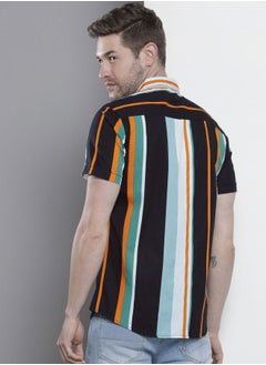 The Indian Garage Co Men Slim Fit Striped Half Sleeves Spread Collar Resort Wear Shirt  - Image 2