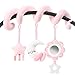 Yierchoo Spiral Car Seat Stroller Activity Toy Crib Hanging Rattles Toys for Ages 012 Months Mirror Textured Ribbons Squeaky Carseat Stroller Toys Newborn Baby Girl Gifts - Image 3