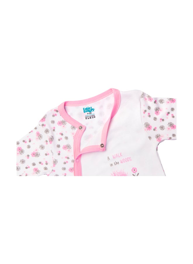 Babies Basic 100% Cotton Printed Long Sleeves Jumpsuit/Romper/Sleepsuit For Babies  - Image 4