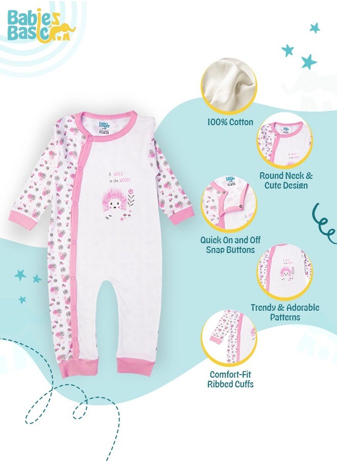Babies Basic 100% Cotton Printed Long Sleeves Jumpsuit/Romper/Sleepsuit For Babies  - Image 5