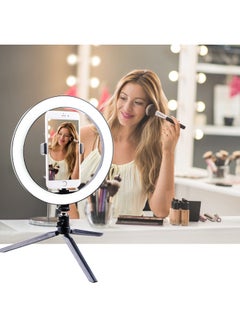 General Mobile Phone Bracket Fill Light Desktop Live Tripod Anchor Beauty Selfie Led Ring Lighting Photography Light-Color:Desktop Bracket +26cm Fill Light + Three Machine Positions  - Image 3