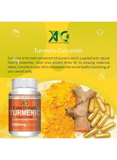ANC ANC Turmeric 1000mg With Ultra High Absorption, Joint Support Supplement, Extra Strength Tumeric (60 Capsules)  - Image 2