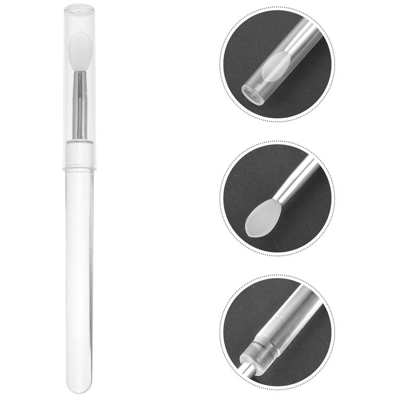 Silicone Lip Balm Applicator and Lip Mask Brush Set 4Pcs with Dustproof Cap Handle for Makeup Application and Travel Beauty Tools - Image 4