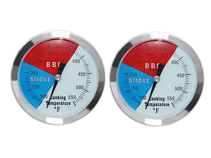 DOZYANT 3 1/8 inch BBQ Thermometer Gauge 2 Pcs Charcoal Grill Pit Smoker Temp Gauge Grill Thermometer Replacement for Oklahoma Joe's Smokers, and Smoker Wood Charcoal Pit, Large Face Grill Thermometer - Image 1