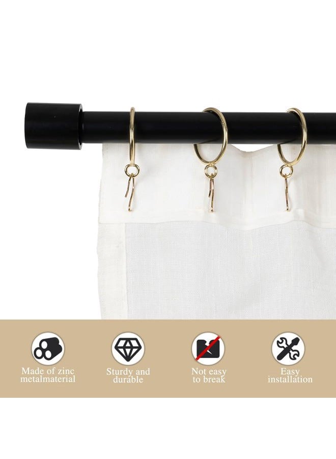 Zocang Curtain Drapery Hanging 1inch-Internal Diameter - Curtain Rings with Hooks Eyelet for Window Door Curtain Gold - Image 5