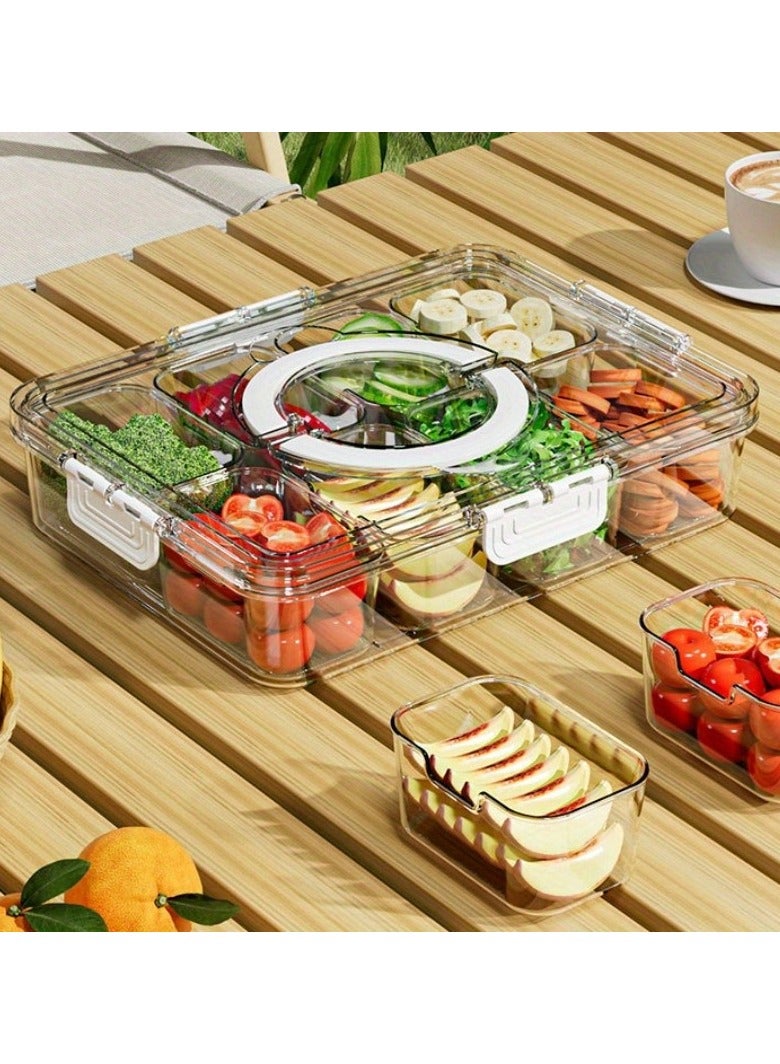 إيفرين صينية وجبات خفيفة خالية من 8 غرف مع غطاء ومناولة -مثالية للأطراف والترفيه -مصنوعة من مواد PP آمنة الطعام - Image 1