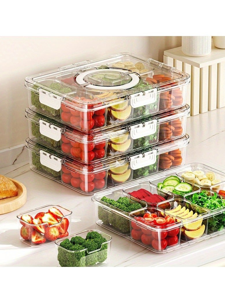 إيفرين صينية وجبات خفيفة خالية من 8 غرف مع غطاء ومناولة -مثالية للأطراف والترفيه -مصنوعة من مواد PP آمنة الطعام - Image 5