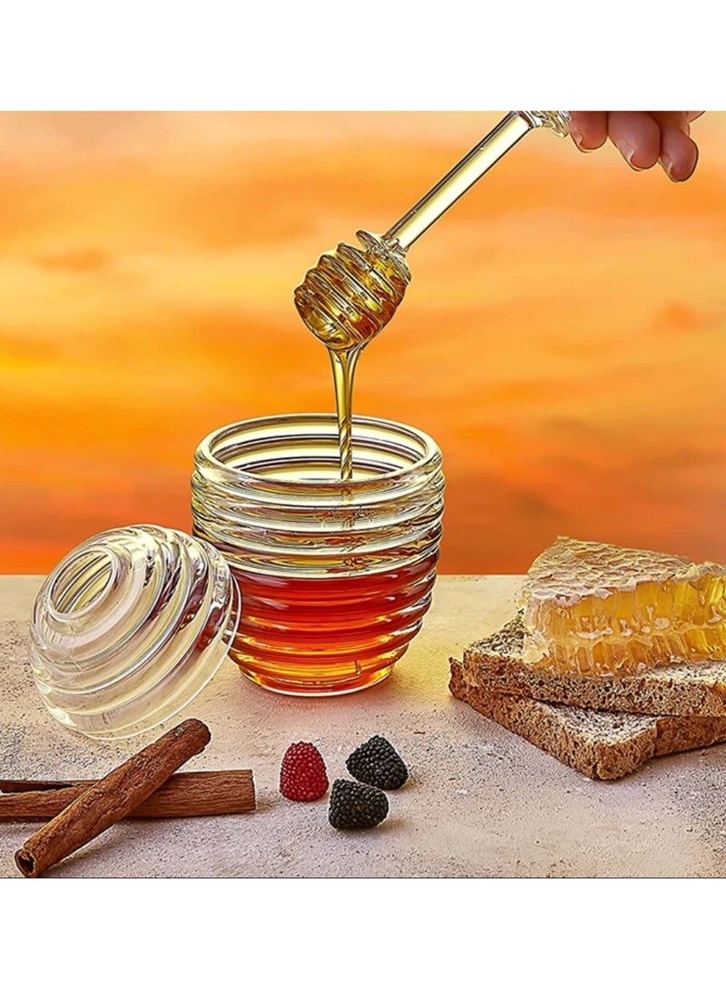 علبة عسل من الاكريلك الغير قابل للكسر خامه عالية الجوده مزودة بملعقه وغطاء - Image 4