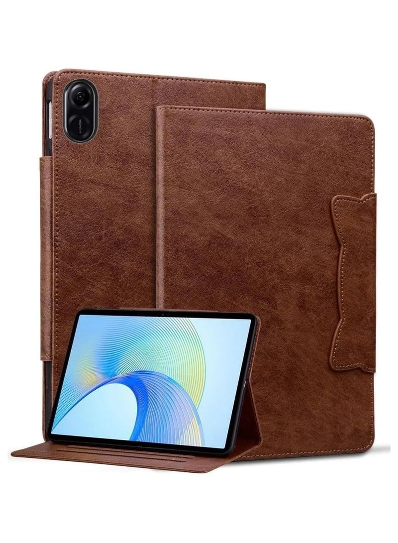 general Case Compatible with Honor Pad X8a 11-inch (2024), Magnetic Buckle Tablet Case PU Leather & TPU Multiple Viewing Angles Stand Protective Cover with Card Slots - Image 1